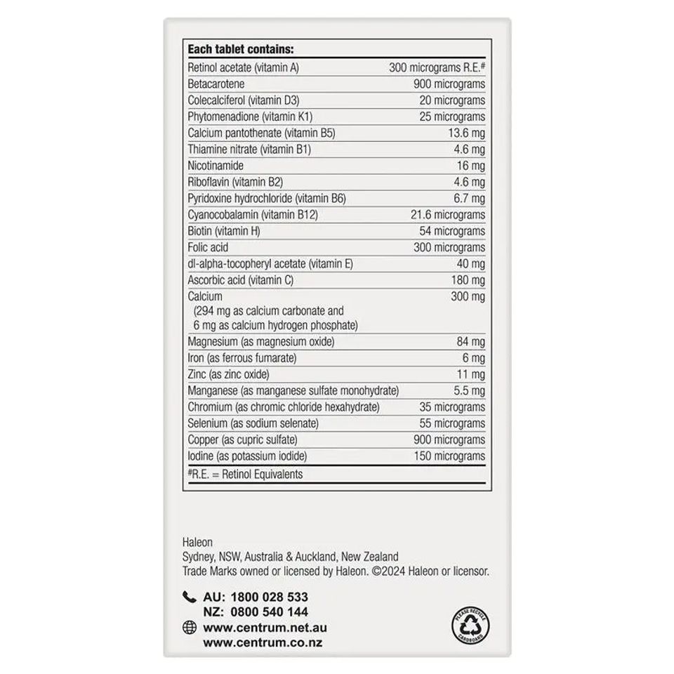 Viên uống vitamin tổng hợp Centrum For Men 90 viên - Bổ sung dinh dưỡng cần thiết cho sức khỏe nam giới, tăng cường sức đề kháng hiệu quả 625921