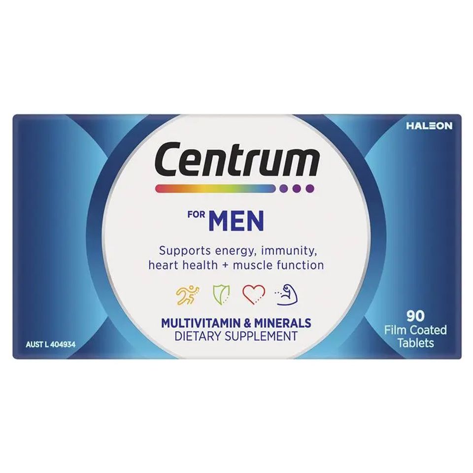 Viên uống vitamin tổng hợp Centrum For Men 90 viên - Bổ sung dinh dưỡng cần thiết cho sức khỏe nam giới, tăng cường sức đề kháng hiệu quả 625921