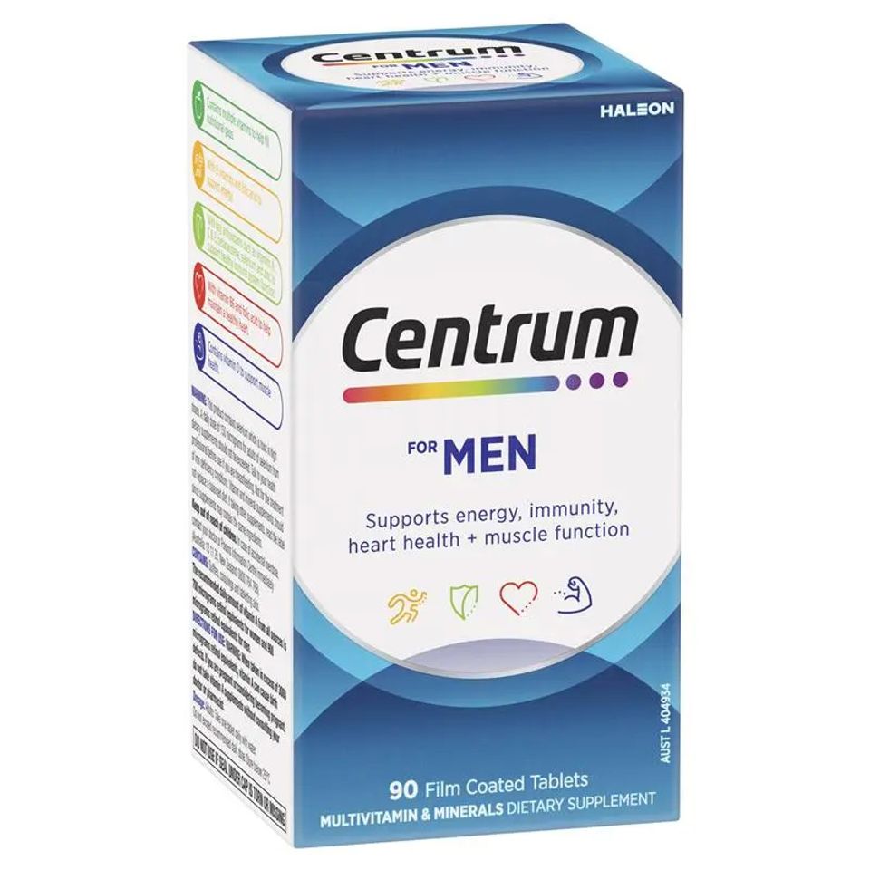 Viên uống vitamin tổng hợp Centrum For Men 90 viên - Bổ sung dinh dưỡng cần thiết cho sức khỏe nam giới, tăng cường sức đề kháng hiệu quả 625921