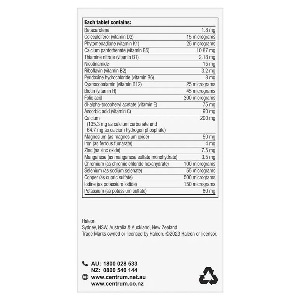Viên Uống Vitamin Tổng Hợp Centrum For Adults 100 Viên - Bổ Sung Dinh Dưỡng, Tăng Cường Sức Khỏe và Hỗ Trợ Hệ Miễn Dịch 626038