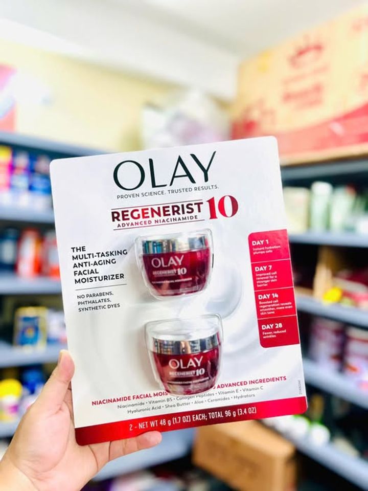 Set Kem Dưỡng Da Mặt Olay Regenerist - 10 Thành Phần Ngăn Ngừa Lão Hóa, Kem Dưỡng Ẩm Chất Lượng  Cho Làn Da Trẻ Trung