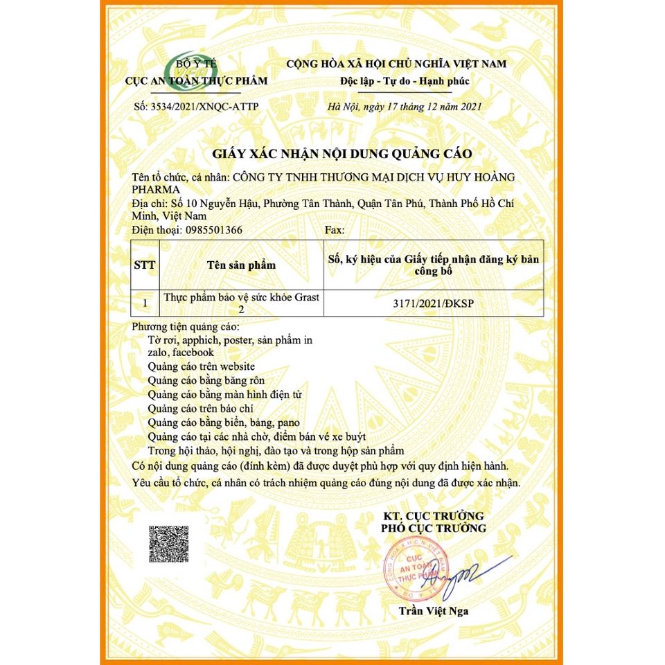 (Chính hãng) Viên uống bổ sung Calci hữu cơ, Calci nano [TPBVSK Grast 2] - H/ 30 viên (hộp)