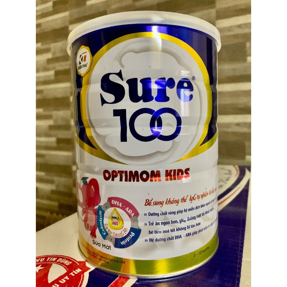 (Chính hãng) Sữa Sure 100 Optimom Kids Sữa dành cho Trẻ từ 0 - 12 tháng - H/900g