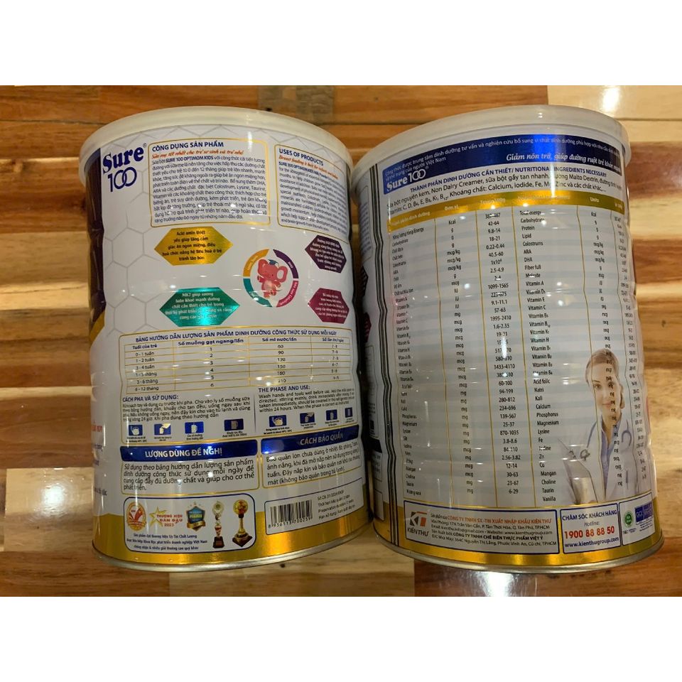 (Chính hãng) Sữa Sure 100 Optimom Kids Sữa dành cho Trẻ từ 0 - 12 tháng - H/900g