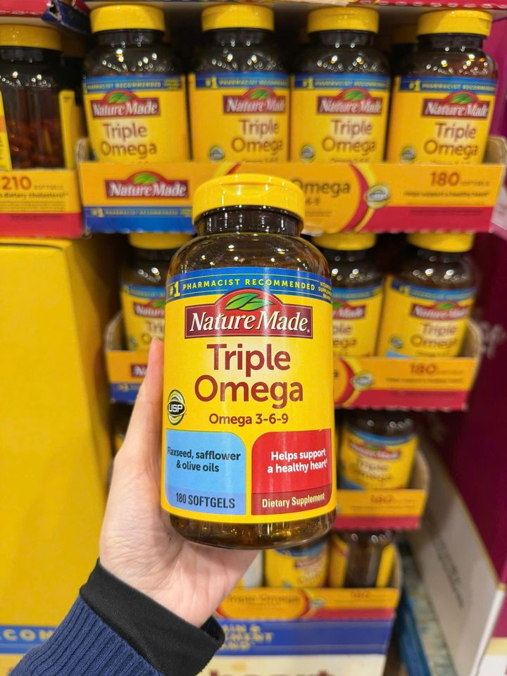 Viên uống Omega 3 6 9 Nature Made 180 viên - Hỗ trợ tim mạch và não bộ, bổ sung dưỡng chất, 180 viên, Hàng Mỹ chính hãng
