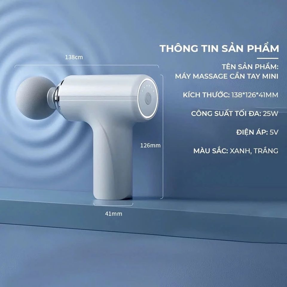 Máy Massage Cầm Tay MG203 Mini , Máy Mát Xa Toàn Thân Sạc Pin 4 Đầu 6 Cấp Giảm Đau Mỏi, Thư Giãn Giảm Strees 630086