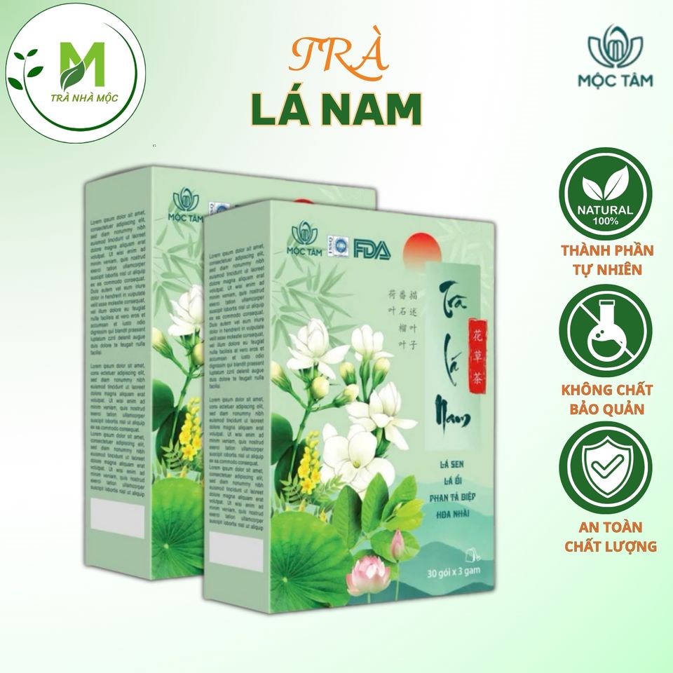 Trà Lá Nam Mộc Tâm Hỗ Trợ Giảm Cân, Tiêu Mỡ, Mát Gan, Thanh Lọc Cơ Thể, Tiêu Hóa Tốt, Đẹp Da (30 túi x 3gr)