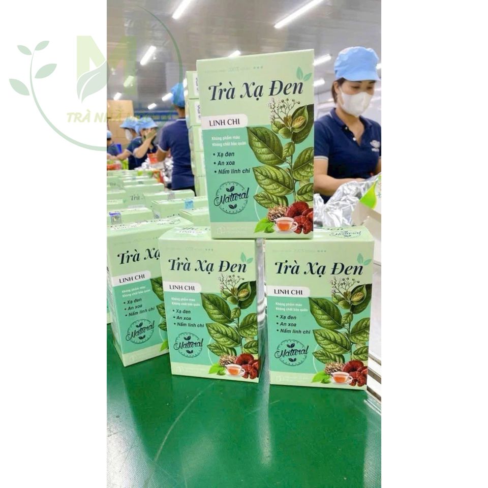 Trà Xạ Đen Nấm Linh Chi, An Xoa Hỗ Trợ Gan Nhiễm Mỡ, Men Gan Cao, Mát Gan, Thanh Lọc Cơ Thể, Cải Thiện Giấc Ngủ Hộp 30 túi x 3 gr.