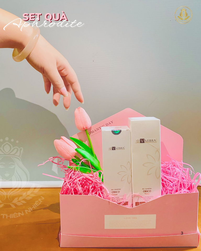 SET QUÀ TẶNG BỘ MỸ PHẨM THIÊN NHIÊN CAO CẤP ORICO (Nước toner + Kem dưỡng) Cấp ẩm, sáng da, chống lão hóa. Hộp quà xinh xắn. Phù hợp tặng nữ