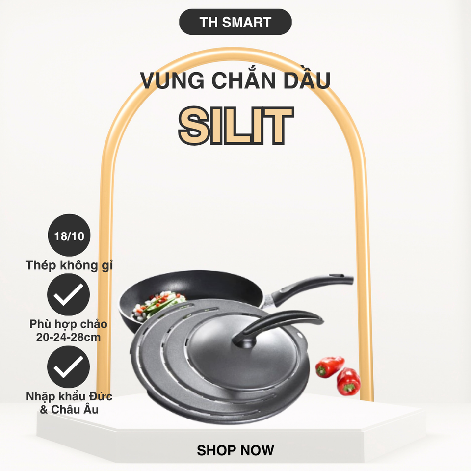 Vung Chắn Dầu Mỡ SILIT Đường Kính 28cm - Phụ Kiện Nhà Bếp Cao Cấp Chống Bắn Dầu Mỡ, Dễ Dàng Vệ Sinh, Nhập Khẩu Đức
