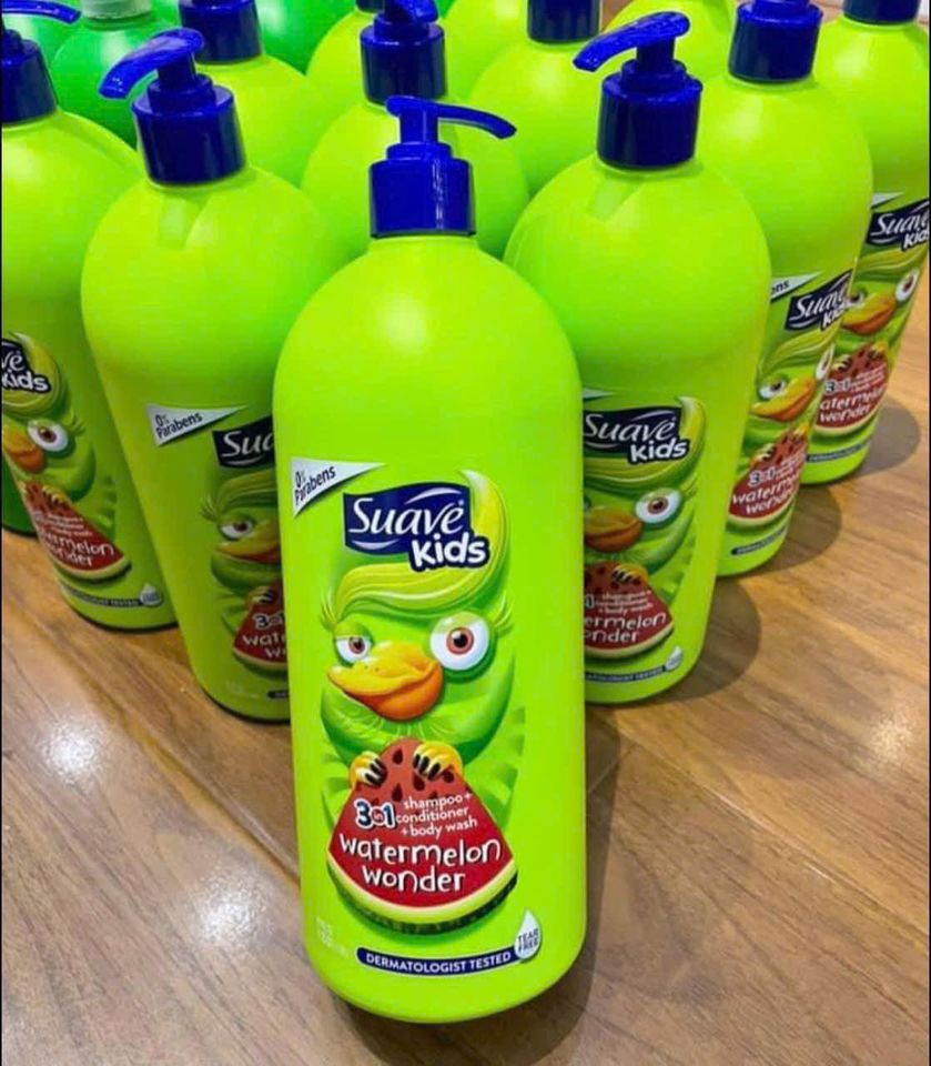 Sữa Tắm Gội Trẻ Em Suave Kids Hương Dưa Hấu 1.18L - Dưỡng ẩm, Ngăn gàu, Chăm sóc tóc và da cho bé yêu
