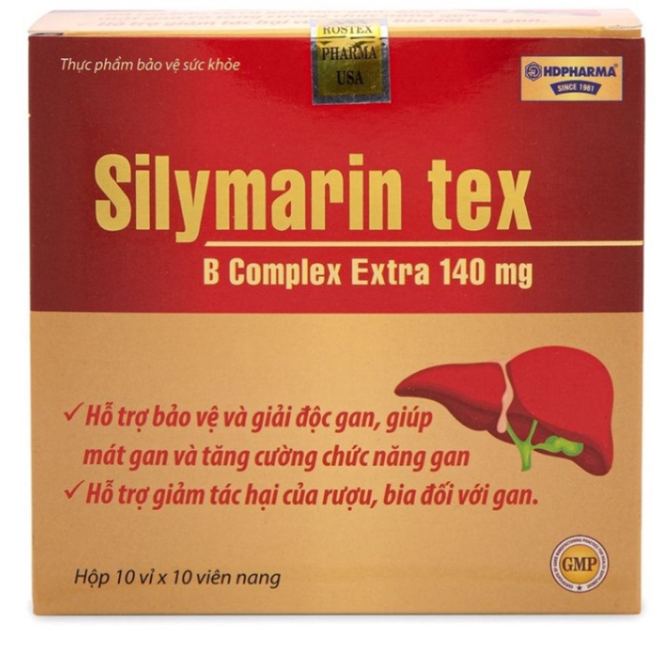 Viên uống bổ gan Silymarin Tex cao atiso, cao cà gai leo giảm xơ gan, men gan, viêm gan - Hộp 100 viên