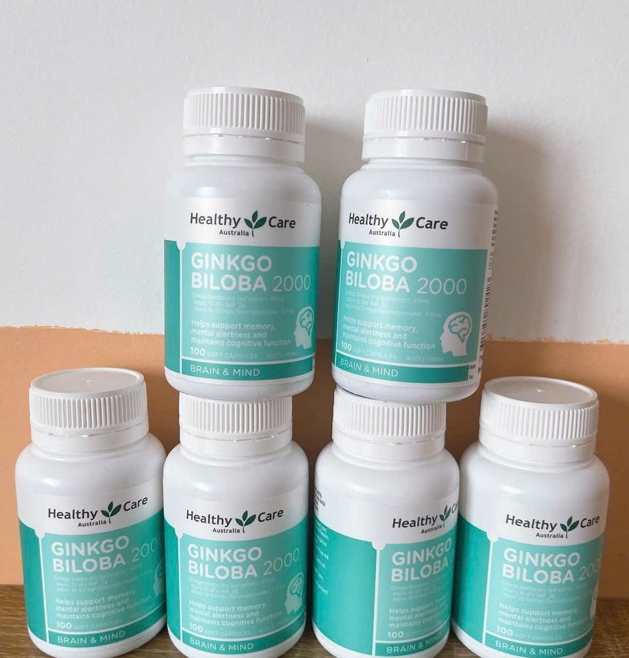 Viên Uống Ginkgo Biloba Healthy Care 2000mg 100 Viên - Tăng Cường Tuần Hoàn Não, Hỗ Trợ Tinh Thần và Tình Trạng Tinh Tế