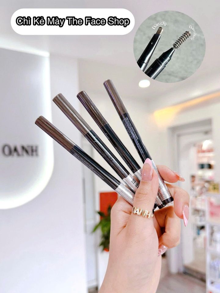 Chì Mày The Face Shop Designing Eyebrow Pencil #03 Nâu Sáng - Kẻ Mắt Chính Hãng Cho Làn Da Tự Nhiên