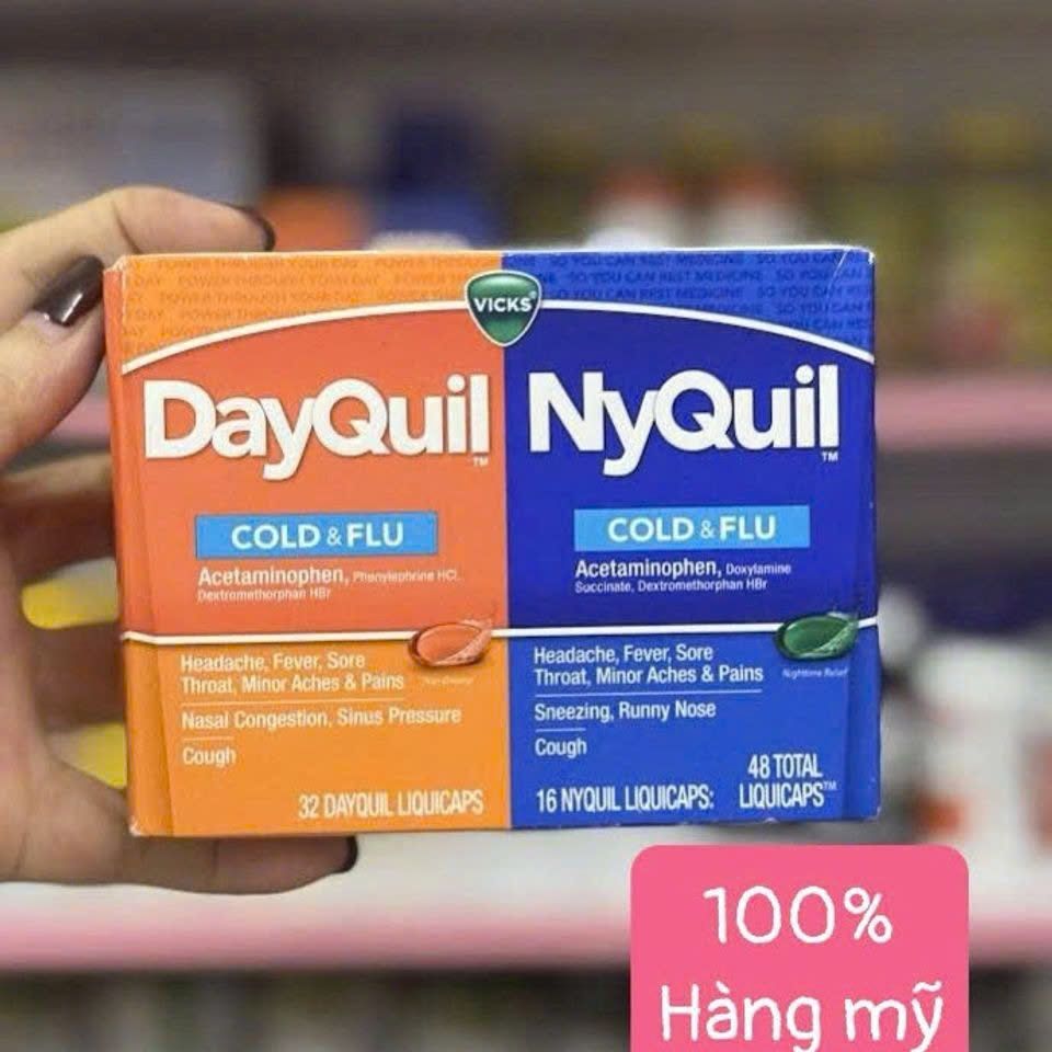 Viên Uống Giảm Ho và Cảm Cúm Vicks DayQuil & NyQuil 48 Viên