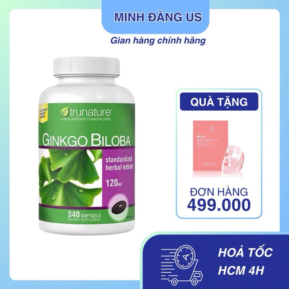 (Auth nhập khẩu) [Hàng Mỹ]date 228 Viên Uống Bổ Não Trunature Ginkgo Biloba 120mg 340 Viên