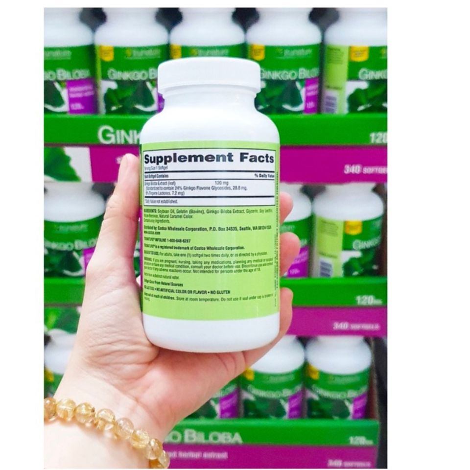 (Auth nhập khẩu) [Hàng Mỹ]date 228 Viên Uống Bổ Não Trunature Ginkgo Biloba 120mg 340 Viên