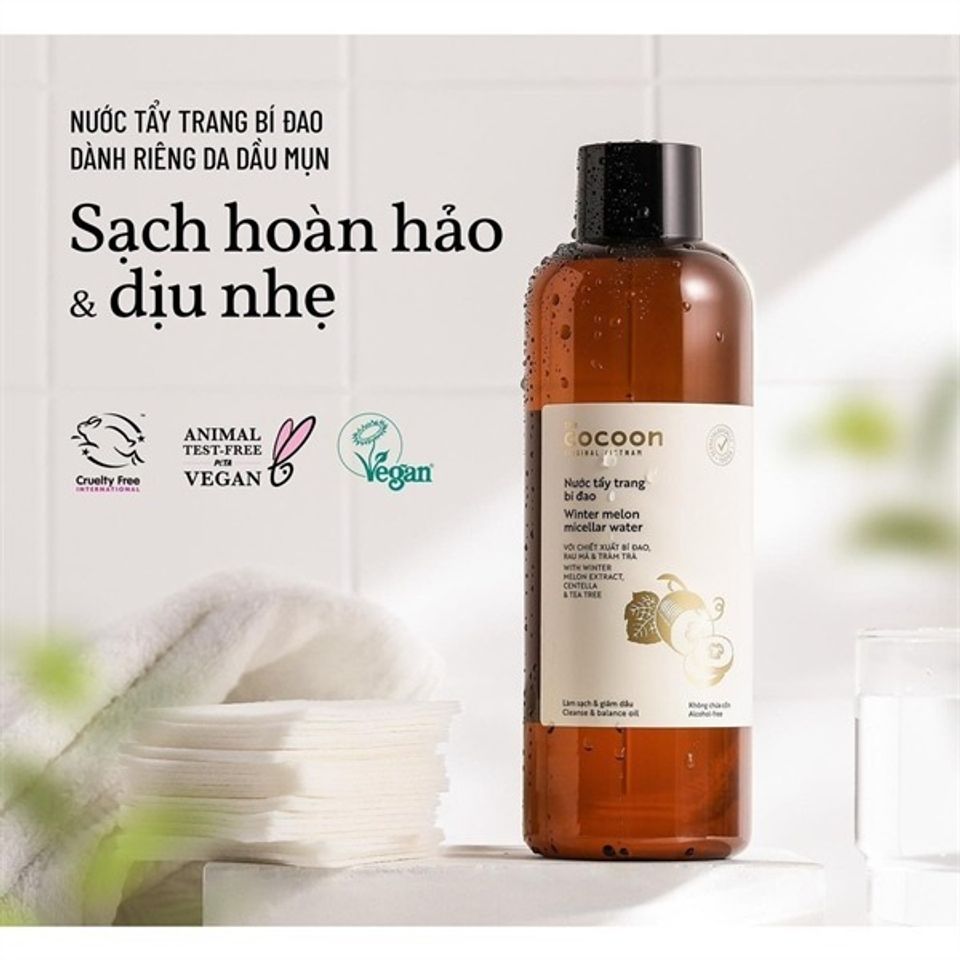 [B E B U] Nước Tẩy Trang Bí Đao Cocoon Winter Melon Micellar Water Mini Size 50ml