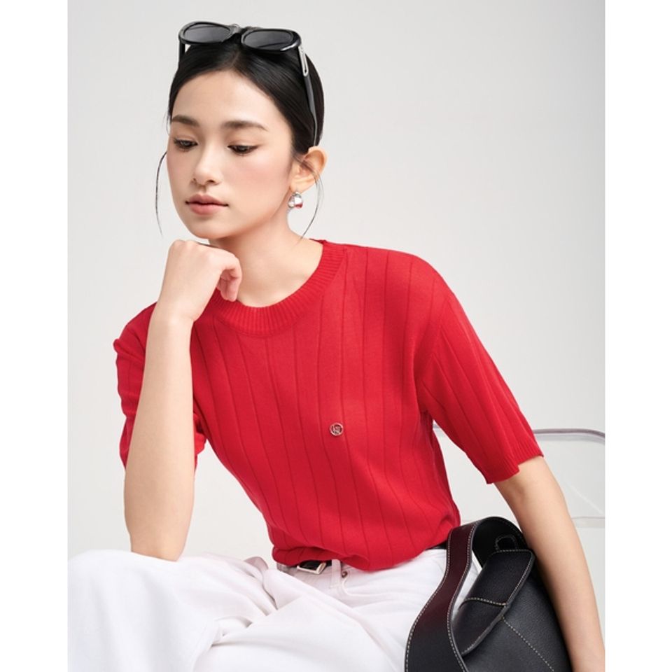 [LOHNT] Áo thun nữ tay ngắn, vải sheer Hàn Quốc/ Sheer Short-Sleeve T-Shirt - LT019