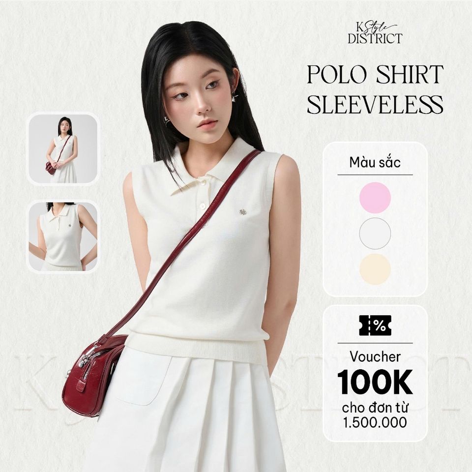 [LOHNT] Áo polo không tay nữ/ Polo shirt - sleeveless - LT007