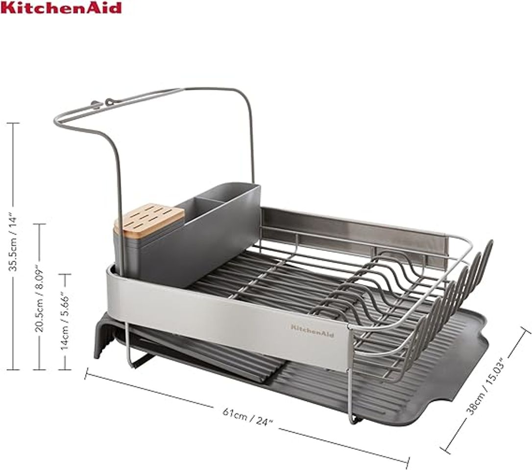 KitchenAid KEG896BXCGA – Kệ úp bát đĩa thông minh, khô ráo gọn gàng  - Kệ mở rộng linh hoạt – Kéo ra khi cần, gọn lại khi muốn tiết kiệm diện tích  - Thép không gỉ chống han, chống ố, sáng đẹp dài lâu