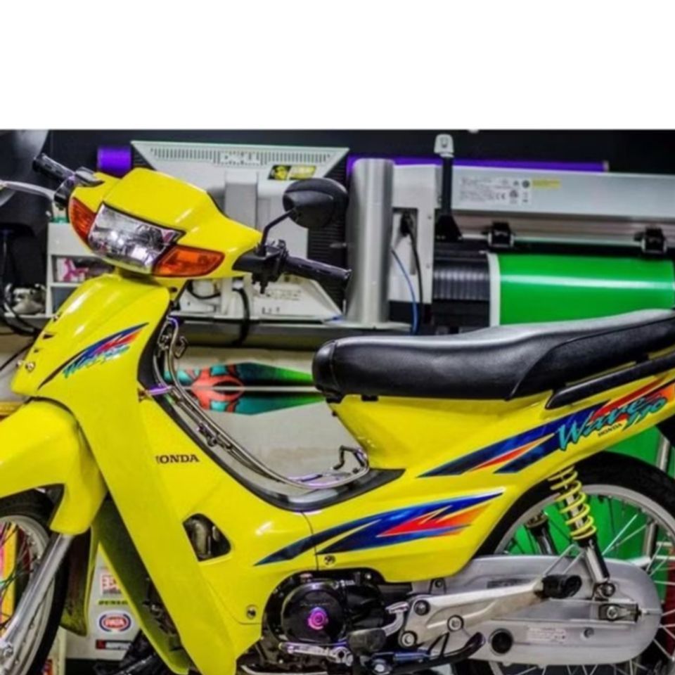 Tem rời Wave nhỏ vàng - mẫu zin xanh Crom siêu bóng Quyen Decal