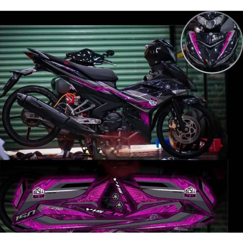 Tem rời exciter 150 mẫu Y15ZR full đen phối đủ màu