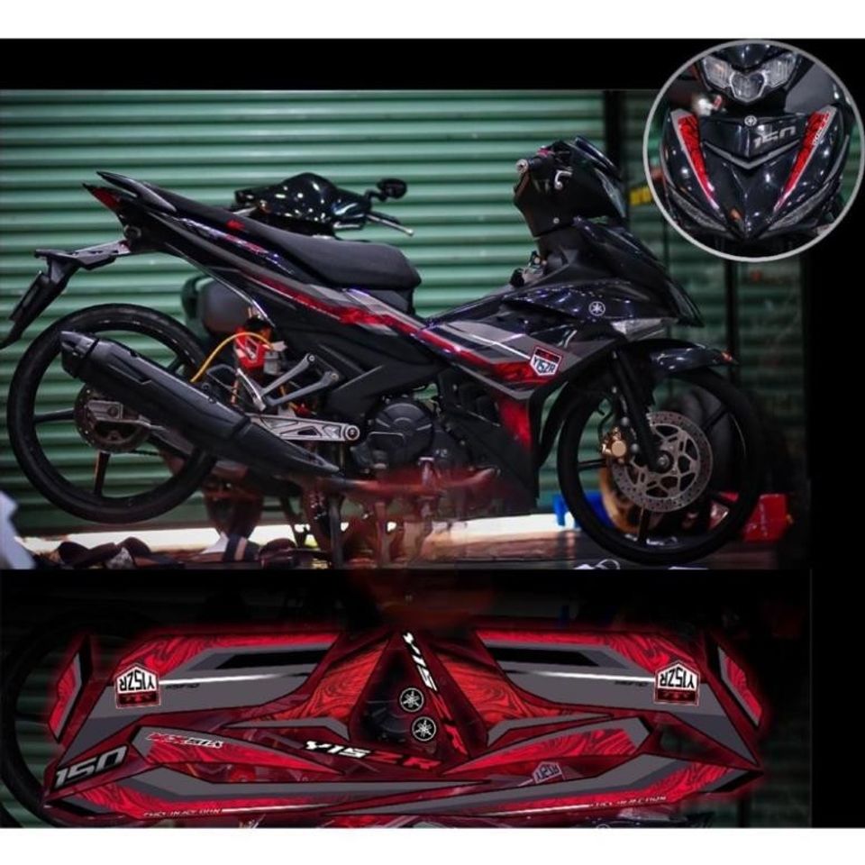 Tem rời exciter 150 mẫu Y15ZR full đen phối đủ màu