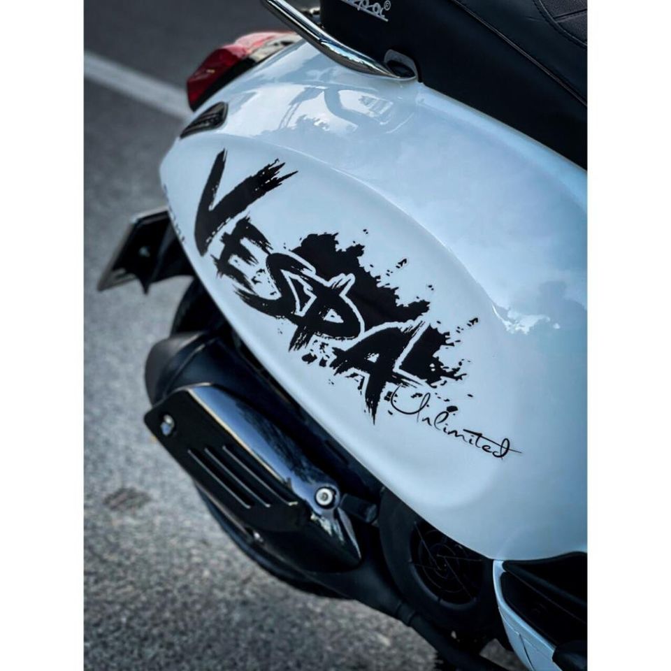 tem rời vespa trắng sprin mẫu đẹp ảnh chụp thực tế , tem 3 lớp bền màu - Decal Cao Cấp Nhất