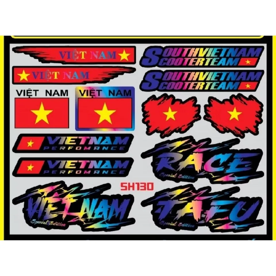 tem logo sticker Việt Nam Race kích thước nhỏ vừa
