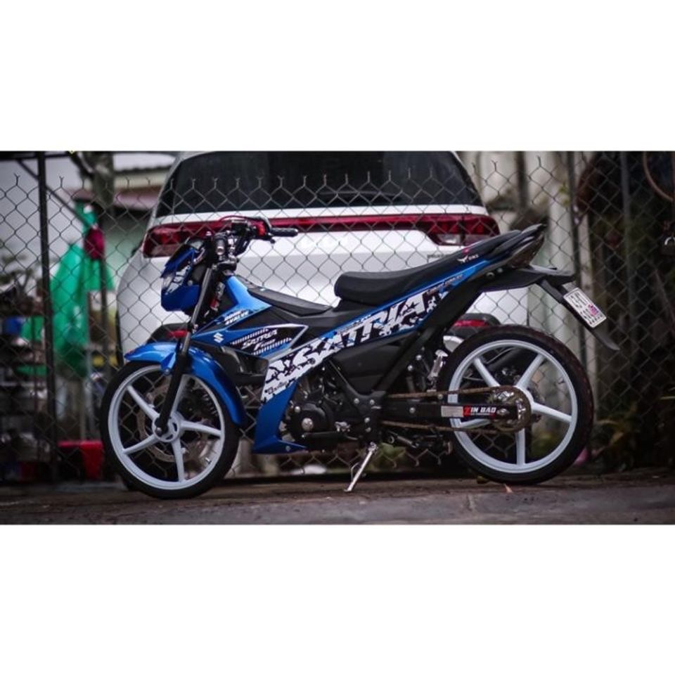 Tem zin satria xanh trắng mẫu mới