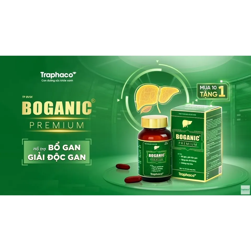 [Chính hãng] Viên uống Boganic premium hỗ trợ giải độc gan, men gan cao ...