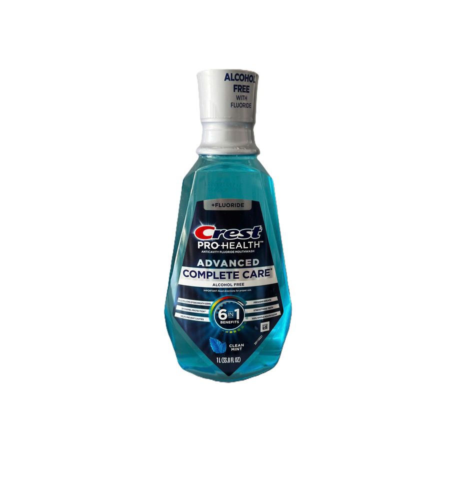 Nước súc miệng Crest Pro-Health Advanced Complete Care Alcohol Free Mouthwash 1L không cồn hỗ trợ chăm sóc răng miệng