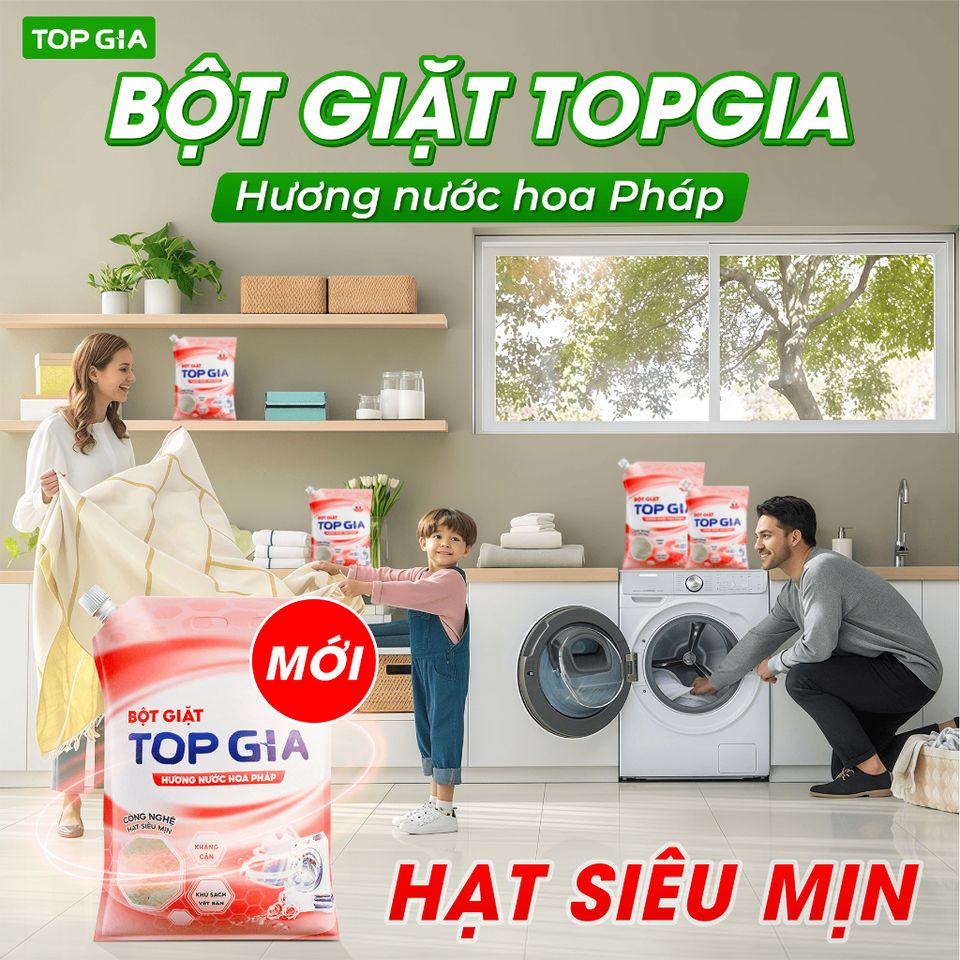 [Sỉ] Bột giặt TopGia hương nước hoa pháp