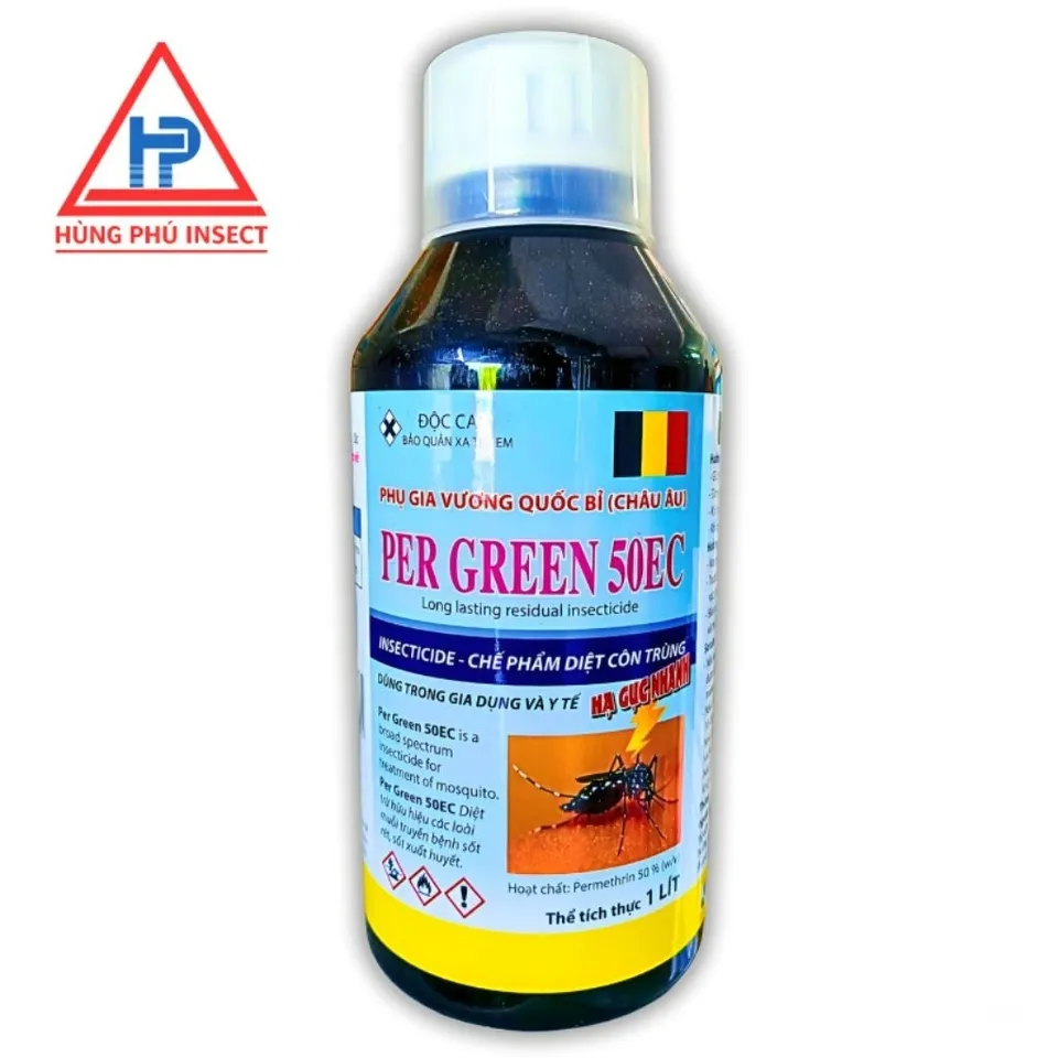 PER GREEN 50EC 1Lít (BỈ) Đặc Trị ruồi, muỗi, kiến, gián, rận, rệp, bọ ...