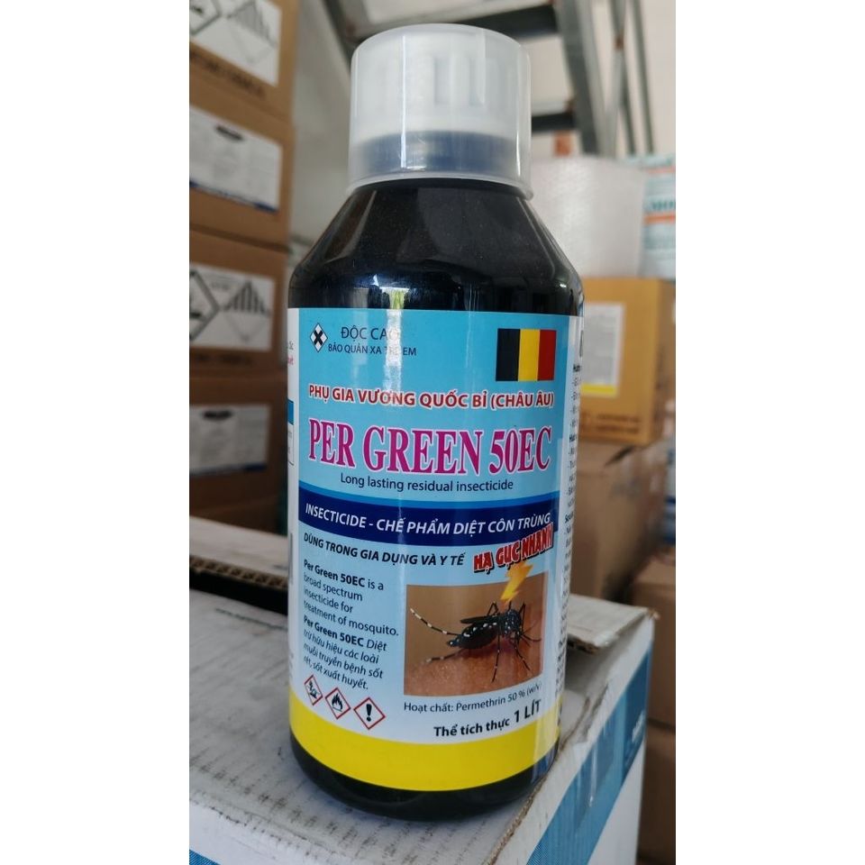 PER GREEN 50EC 1Lít (BỈ) Đặc Trị ruồi, muỗi, kiến, gián, rận, rệp, bọ ...