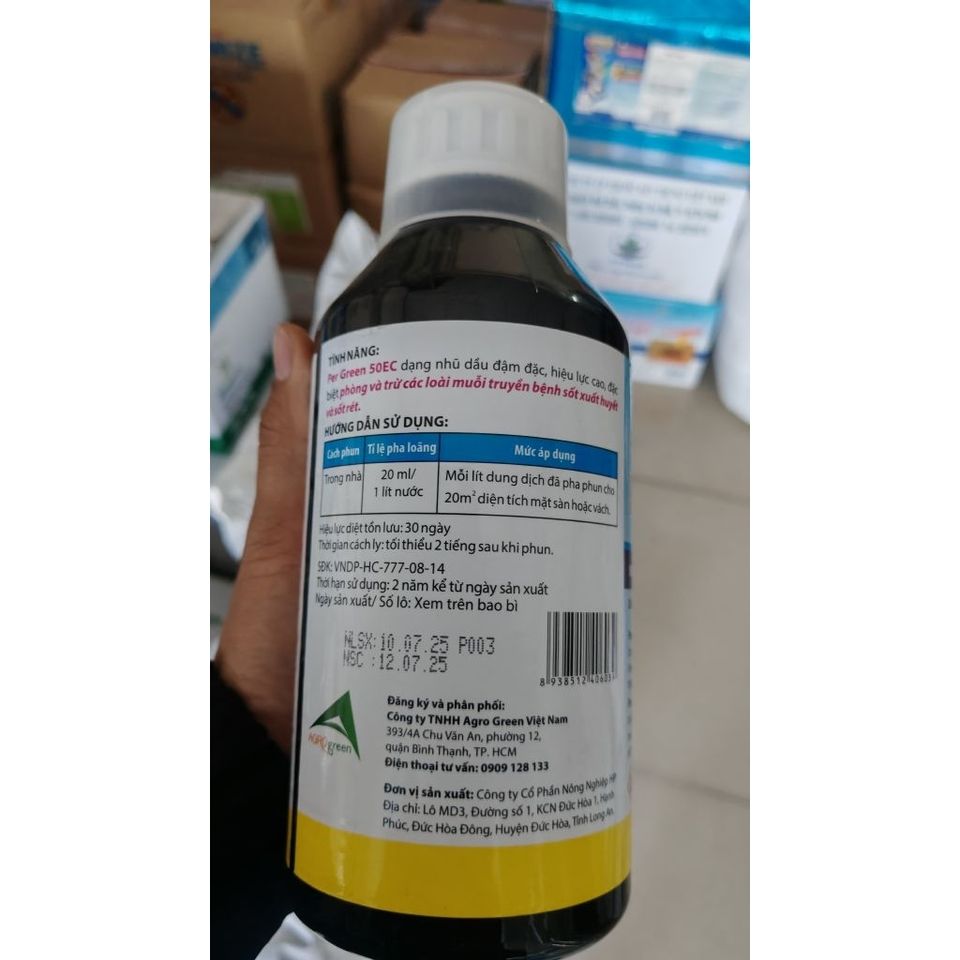 PER GREEN 50EC 1Lít (BỈ) Đặc Trị ruồi, muỗi, kiến, gián, rận, rệp, bọ ...