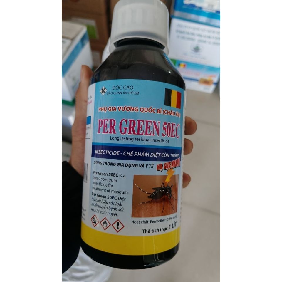 PER GREEN 50EC 1Lít (BỈ) Đặc Trị ruồi, muỗi, kiến, gián, rận, rệp, bọ ...