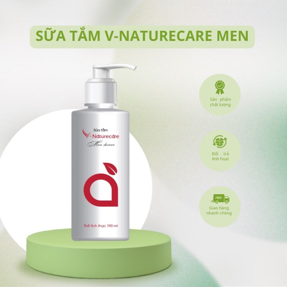 [Chính hãng] Sữa tắm Nam VNaturecare 190ml - Làm sạch da, an toàn lành tính Men