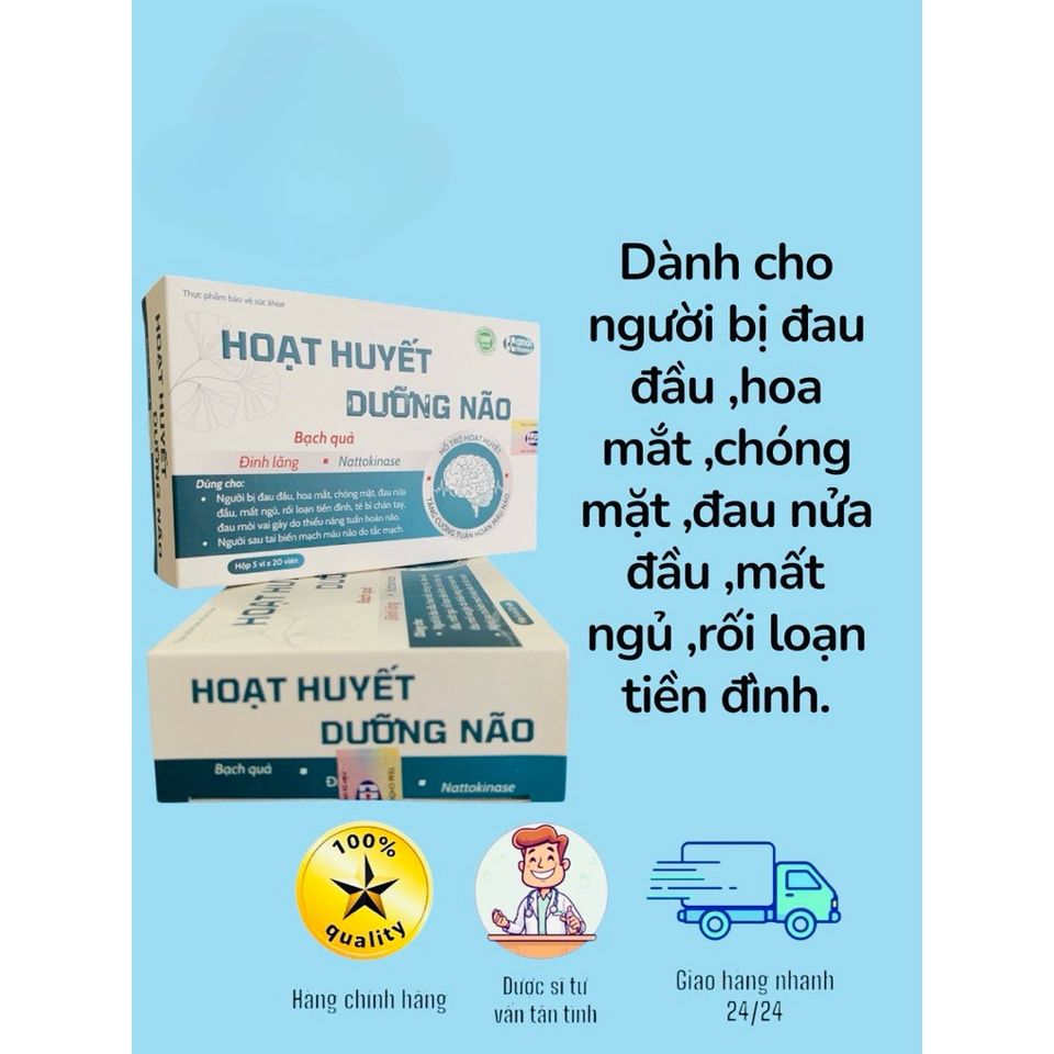 Hoạt Huyết Dưỡng Não của Dược Hà Nội hỗ trợ tăng tuần hoàn não(Hộp 100viên)