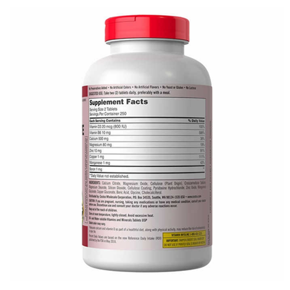 Viên Uống Kirkland Signature Calcium Citrate Magnesium Kẽm 500mg - Bổ Sung Kết Hợp Tăng Cường Xương Khớp và Sức Khỏe Hệ Miễn DịchViên Uống Kirkland Signature Calcium Citrate Magnesium Kẽm 500mg - Bổ S