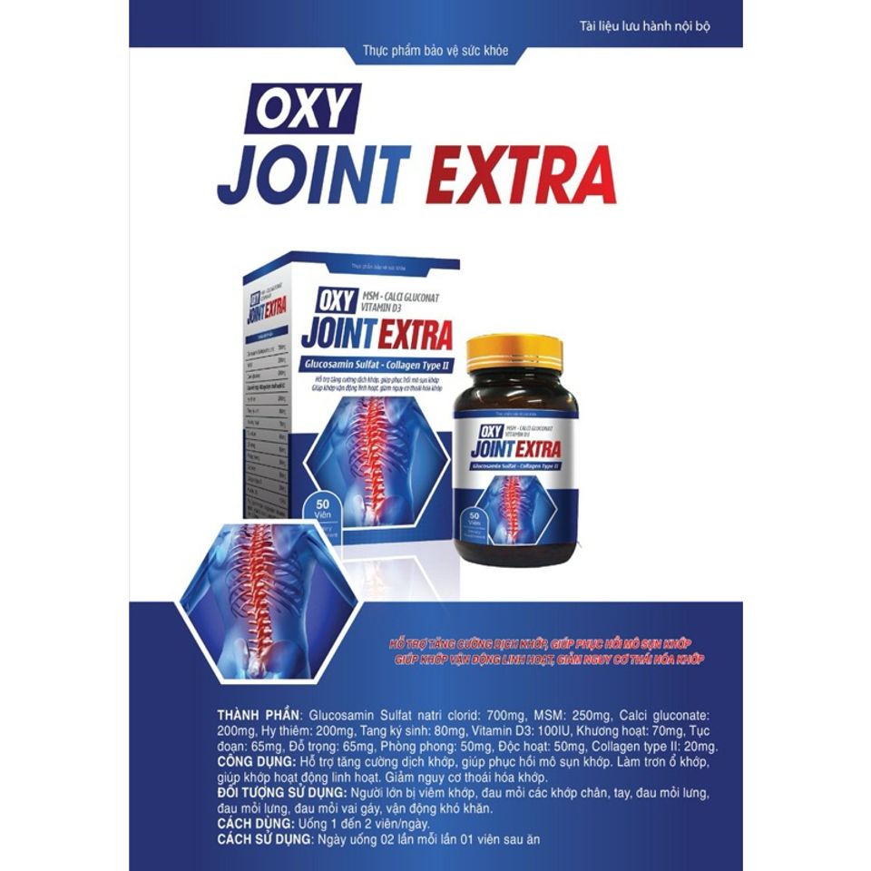 Viên uống JOINT EXTRA hỗ trợ tăng cường dịch khớp,giảm nguy cơ thoái hoá khớp,phục hồi mô sụn khớp( Chai 50viên)