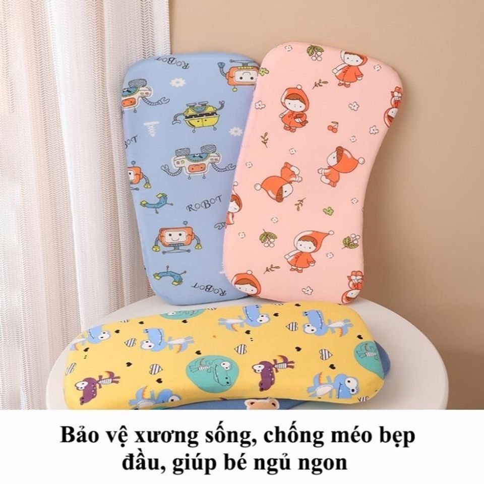 Gối Cao Su Non cho bé siêu êm Chống méo đầu, bẹp đầu Cho Bé-Gối cao su non chống méo đầu, dùng cho bé đi học mềm mại