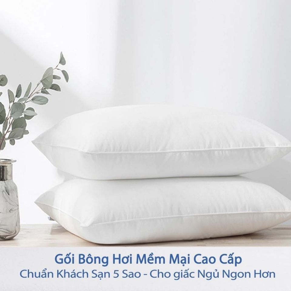 Bộ Hai Ruột gối đầu 40x60cm ruột gối bông gòn trắng cao cấp-Combo 2 gối nằm gòn cao cấp Siêu Êm ái