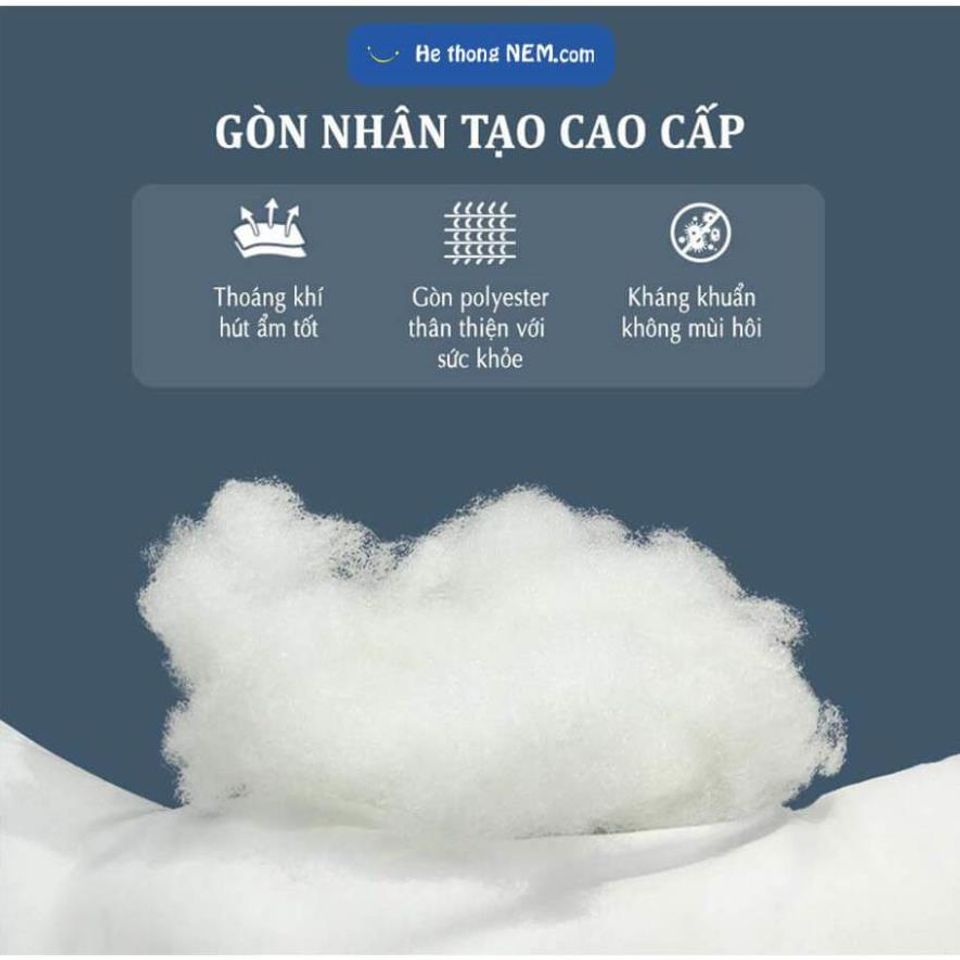 Bộ Hai Ruột gối đầu 40x60cm ruột gối bông gòn trắng cao cấp-Combo 2 gối nằm gòn cao cấp Siêu Êm ái
