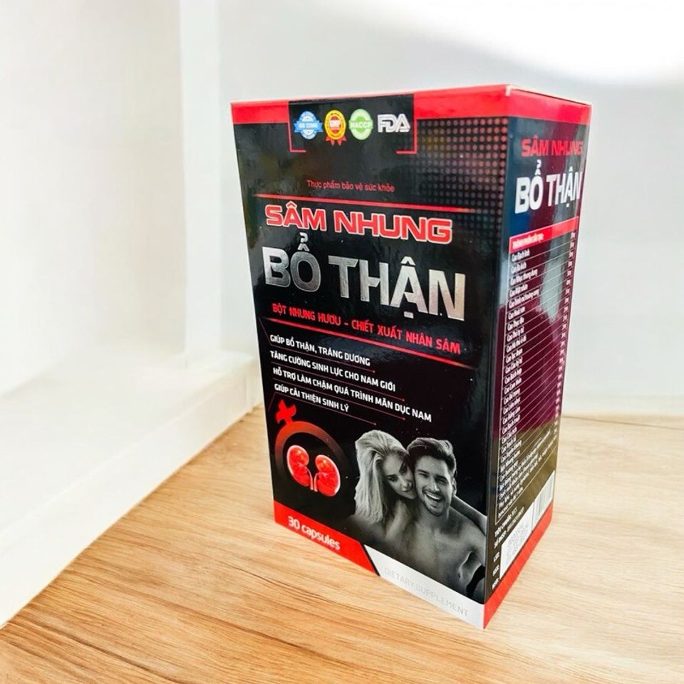 Thực phẩm Sâm Nhung Bổ Thận tăng cường sức khoẻ cho nam giới (Chai 30 viên)