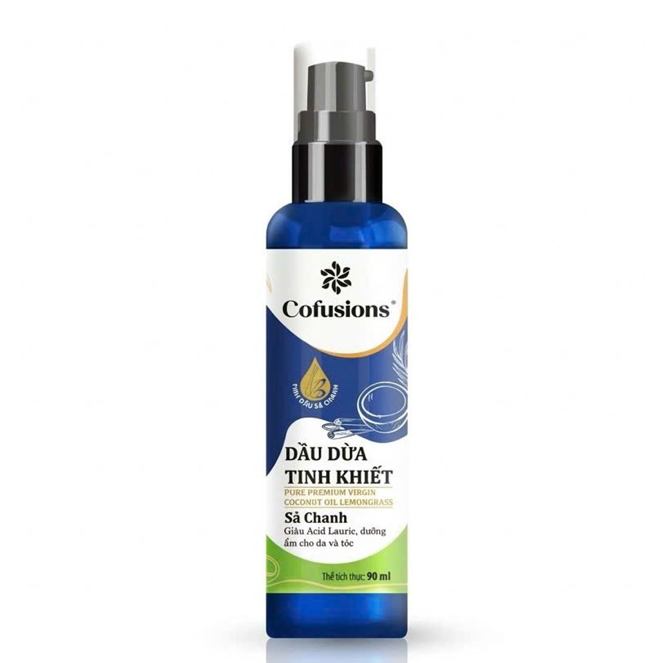 [NHÃN MỚI COFUSIONS] Dầu dừa tinh khiết mỹ phẩm hương sả chanh Cofusions - Chai 90ml - Coconut Oil
