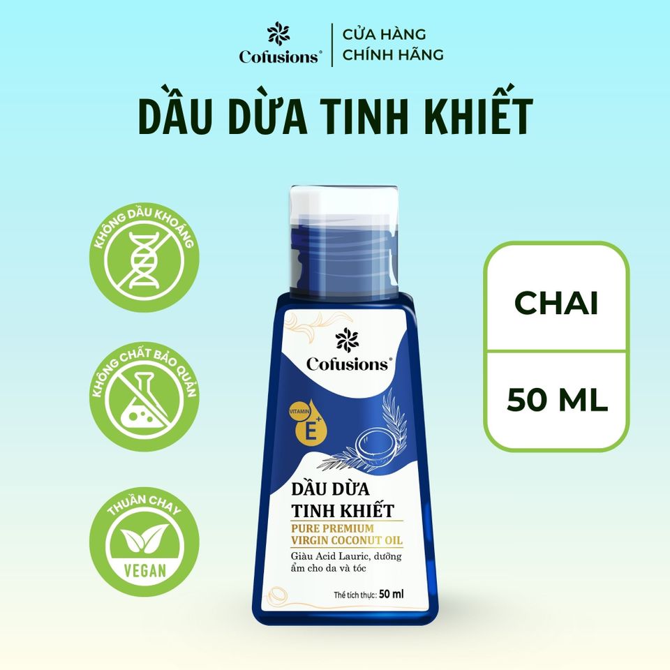 [NHÃN MỚI CFS] Dầu dừa tinh khiết mỹ phẩm Cofusions - Chai 50ml - Coconut Oil