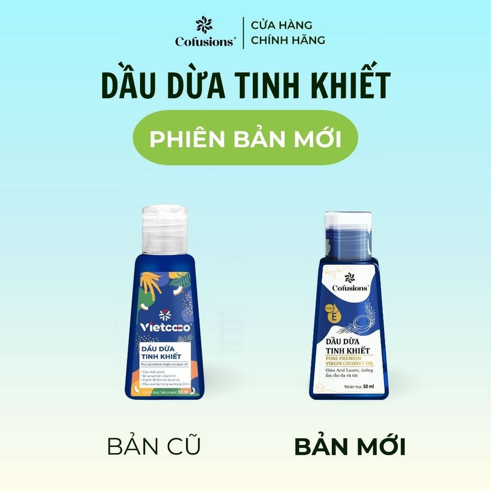 [NHÃN MỚI CFS] Dầu dừa tinh khiết mỹ phẩm Cofusions - Chai 50ml - Coconut Oil