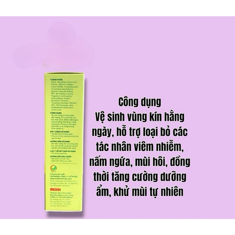 Dung dịch vệ sinh lá xoài Mangino làm giảm ngứa ,phòng ngừa bệnh phụ khoa(Chai 120ml)